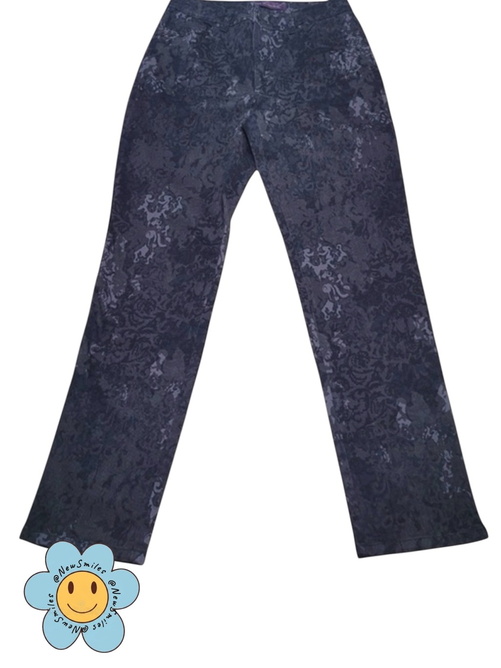 Old Navy ~ The Diva ~ Cropped Pants ~ Blue w/ Raised ~Velvet-Like Texture - Picture 1 of 7